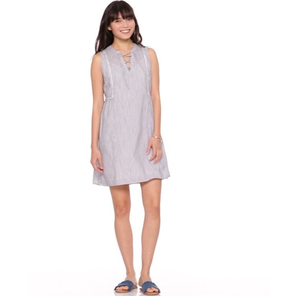 Old Navy Stripe Lined V Neck Cotton Blend Tiered Mini Dress‎ Women's Sz XL